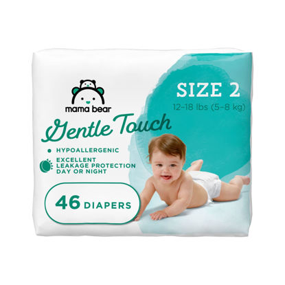 Picture of Amazon Brand - Mama Bear Gentle Touch Diapers, Hypoallergenic, Size 2, 46 Count