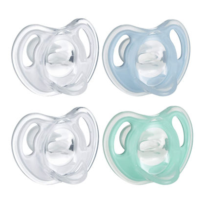 Picture of Tommee Tippee Ultra-Light Silicone Pacifier, Symmetrical One-Piece Design, BPA-Free Silicone Binkies, 0-6m, 4-Count