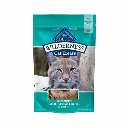 Picture of Blue Buffalo Wilderness Grain Free Soft-Moist Cat Treats, Chicken & Trout 2-oz Bag