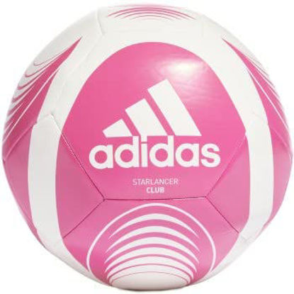Picture of adidas Unisex-Adult Starlancer Club Soccer Ball, White/Shock Pink, 5