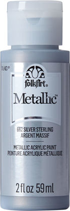 Picture of FolkArt K662 Acrylic Paint Metallic 2OZ, 2 Fl Oz (Pack of 1), Silver Sterling