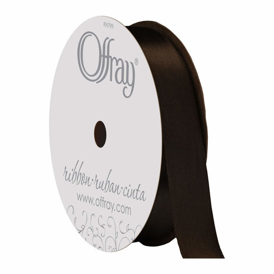 Picture of Berwick Offray 5/8" Single Face Satin Ribbon, Brown, 6 Yds