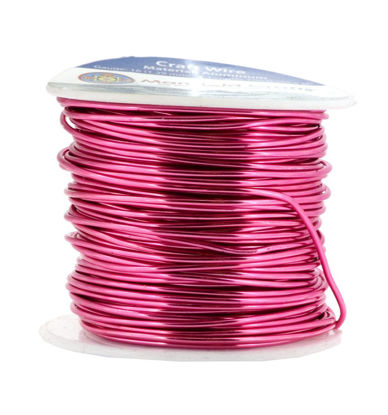 Picture of Mandala Crafts Anodized Aluminum Wire for Sculpting, Armature, Jewelry Making, Gem Metal Wrap, Garden, Colored and Soft, 1 Roll(16 Gauge, Hot Pink)