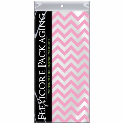 Picture of Flexicore Packaging Light Pink Chevron Print Gift Wrap Tissue Paper Size: 15 Inch X 20 Inch | Count: 50 Sheets | Color: Light Pink Chevron