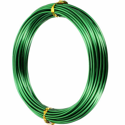 Picture of 32.8 Feet Aluminum Wire, Wire Armature, Bendable Metal Craft Wire for Making Dolls Skeleton DIY Crafts (Green,2 mm Thickness)
