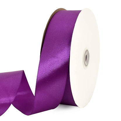 Picture of TONIFUL 1-1/2 Inch (40mm) x 100 Yards Purple Wide Satin Ribbon Solid Fabric Ribbon for Gift Wrapping Chair Sash Valentine's Day Wedding Birthday Party Decoration Hair Floral Craft Sewing