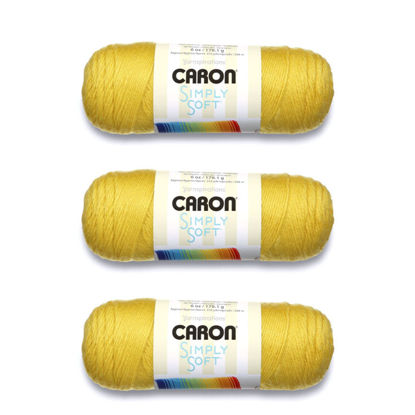 Picture of Caron Simply Soft Lemonade Yarn - 3 Pack of 170g/6oz - Acrylic - 4 Medium (Worsted) - 315 Yards - Knitting/Crochet