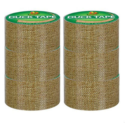 Picture of Duck Brand 283713_C Duck Printed Duct Tape, 6-Roll, Burlap, 6 Rolls