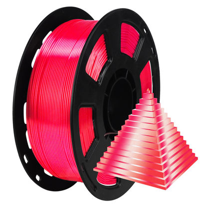 Picture of Silk Ruby Shiny Red PLA Filament, 1kg 2.2lbs 1.75mm 3D Printing Material, Widely Support for FDM 3D Printer, Easy to Print by BBLIFE