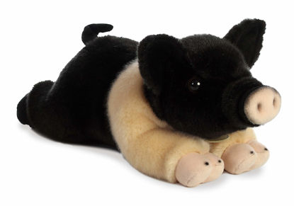 Picture of Aurora® Adorable Miyoni® Hampshire Pig Stuffed Animal - Lifelike Detail - Cherished Companionship - Black 12 Inches