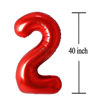 Picture of 21 Number Balloons Red Big Giant Jumbo Number 21 Foil Mylar Balloons for 21st Birthday Party Supplies 21 Anniversary Events Decorations