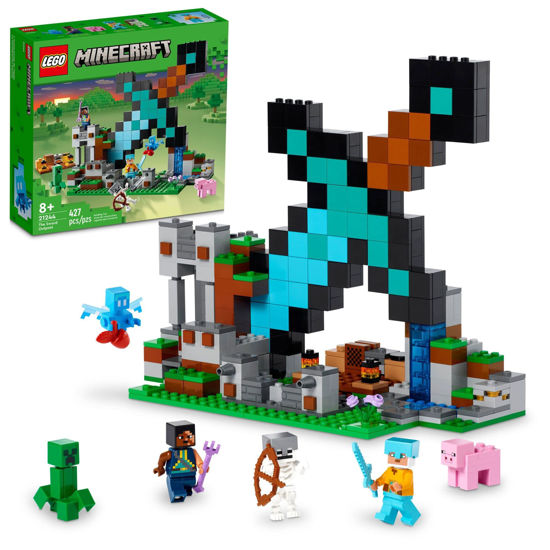 Picture of LEGO Minecraft The Sword Outpost 21244 Building Toys - Featuring Creeper, Warrior, Pig, and Skeleton Figures, Game Inspired Toy for Fun Adventures and Play, Gift for Kids, Boys, and Girls Ages 8+