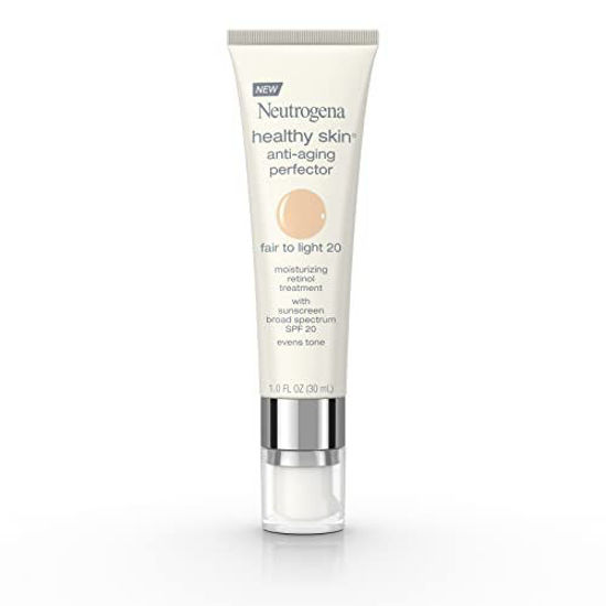 Picture of Neutrogena Healthy Skin Anti-Aging Perfector Tinted Facial Moisturizer and Retinol Treatment with Broad Spectrum SPF 20 Sunscreen with Titanium Dioxide, 20 Fair to Light, 1 fl. oz
