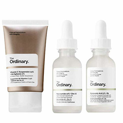Picture of The Ordinary Facial Treatment Set! Includes Vitamin C Cream, Hyaluronic Acid Serum and Niacinamide Serum! Brightens, Hydrates And Reduces Skin Blemishes! Vegan, Paraben Free & Cruelty Free!