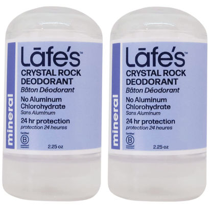 Picture of Lafe's Natural Deodorant | Unscented Crystal Mineral Rock Natural Deodorant for Women & Men | Vegan, Cruelty Free, Gluten Free, Aluminum Free, Paraben Free & Baking Soda Free with 24-Hour Protection (2.25 Ounce (Pack of 2))