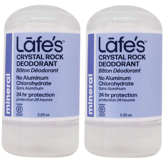 Picture of Lafe's Natural Deodorant | Unscented Crystal Mineral Rock Natural Deodorant for Women & Men | Vegan, Cruelty Free, Gluten Free, Aluminum Free, Paraben Free & Baking Soda Free with 24-Hour Protection (2.25 Ounce (Pack of 2))