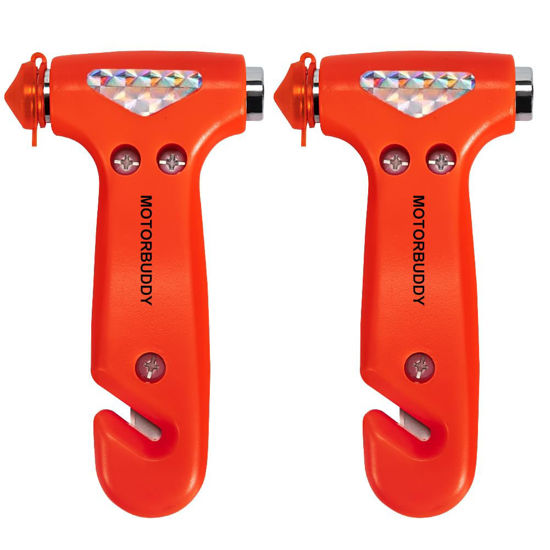 GetUSCart- MOTORBUDDY 2-Pack Car Safety Hammer, Auto Emergency Escape Hammer  with Window Breaker and Seat Belt Cutter, Striking Red Emergency Escape  Tool for Car Accidents