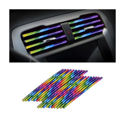 Picture of 20 Pieces Car Air Conditioner Decoration Strip for Vent Outlet, Universal Waterproof Bendable Air Vent Outlet Trim Decoration, Suitable for Most Air Vent Outlet, Car Interior Accessories (Multicolor)