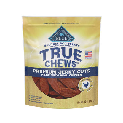 Picture of Blue Buffalo True Chews Premium Jerky Cuts Natural Dog Treats, Chicken 32 oz bag