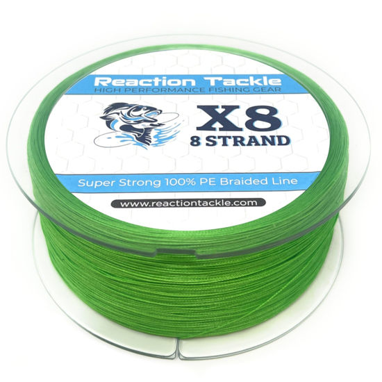 GetUSCart- Reaction Tackle Braided Fishing Line - 8 Strand Hi Vis Green  15LB 300yd