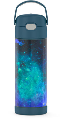 Picture of THERMOS FUNTAINER 16 Ounce Stainless Steel Vacuum Insulated Bottle with Wide Spout Lid, Galaxy Teal