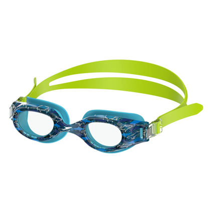 Picture of Speedo Unisex-child Swim Goggles Hydrospex Ages 6-14, Bachelor Button Sharks/Clear