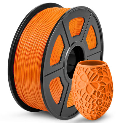 Picture of PLA 3D Printer Filament, SUNLU Neatly Wound PLA Filament 1.75mm Dimensional Accuracy +/- 0.02mm, Fit Most FDM 3D Printers, Good Vacuum Packaging Consumable, 1kg Spool (2.2lbs), 330 Meters, PLA Orange