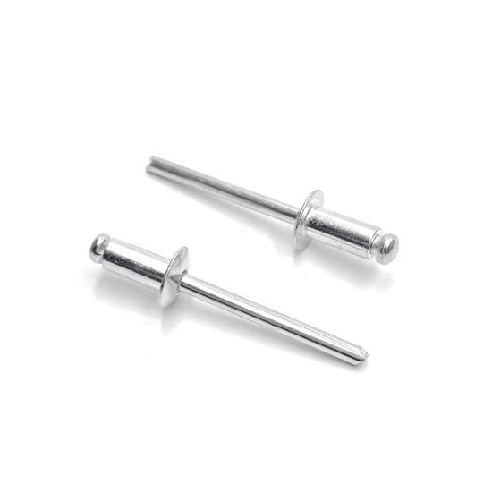 Picture of ISPINNER 100pcs 3/16" x 3/8" Aluminum Blind Rivets, 4.8 x 10mm Pop Rivets, Pack of 100 (Silver)