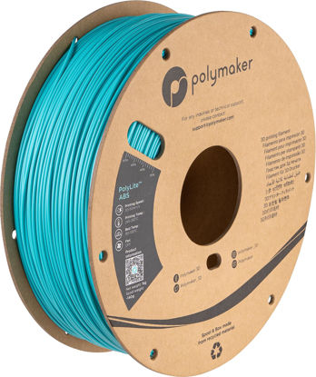 Picture of Polymaker ABS Filament 1.75mm Teal, ABS 3D Printer Filament 1.75mm Heat Resistant 1kg - PolyLite Turquoise ABS 3D Printing Filament 1.75mm, Strong & Durable, Dimensional Accuracy +/- 0.03mm