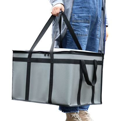 Picture of Very heat XXXL Insulated Food Delivery Bag Cooler Bags Keep Food Warm Catering Therma for doordash Catering cooler bags keep food warm catering therma catering shopper accessories hot Gray Pizza