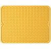 Picture of MicoYang Silicone Dish Drying Mat for Multiple Usage,Easy clean,Eco-friendly,Heat-resistant Silicone Mat for Kitchen Counter or Sink,Refrigerator or drawer liner Yellow L 16 inches x 12 inches