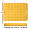 Picture of MicoYang Silicone Dish Drying Mat for Multiple Usage,Easy clean,Eco-friendly,Heat-resistant Silicone Mat for Kitchen Counter or Sink,Refrigerator or drawer liner Yellow L 16 inches x 12 inches