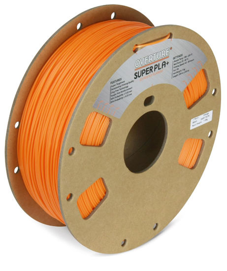 Picture of OVERTURE Super PLA+ Filament 1.75mm, Toughness Enhanced PLA Plus, Cardboard Spool, 1kg Filament (2.2lbs), Dimensional Accuracy +/- 0.03 mm (Orange)