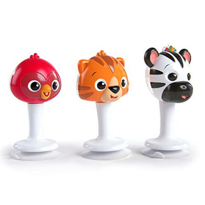 Picture of Baby Einstein Rattle & Jingle Trio High Chair Suction Toys Take-Along Musical Rattleâ€¯Set Age 6 Months +, Multicolor, 3 Count
