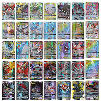 Picture of YSMANGO Japanese Pokemon Booster Box, 200Pcs Anime Card Set Cartoon Game Card Children GX Trading Cards Including 62Tag Team GX + 132GX + 6Trainer, Pokemon Cards Packs