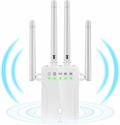  1200Mbps WiFi Range Extender Signal Booster, Covers up to  3500Sq. ft and 35 Devices, 2.4 & 5GHz Dual Band WiFi Repeater with  Ethernet/LAN Port