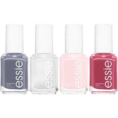 Picture of essie Nail Polish, best sellers kit - including 4 full size nail polishes, muchi muchi, blanc, mrs always right, toned down, Vegan Formula , 1 kit