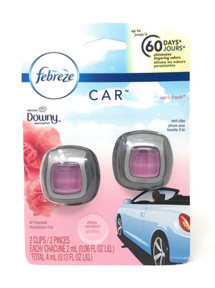 Picture of Febreze Car Odor-Eliminating Air Freshener, Downy April Fresh scent, 2 count (Pack of 4)