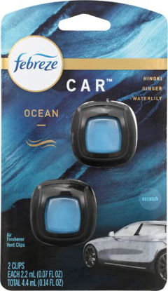 Picture of Febreze Car Ocean Scent Air Freshener Vent Clip, 07 oz. Car Vent Clip, 2 Count