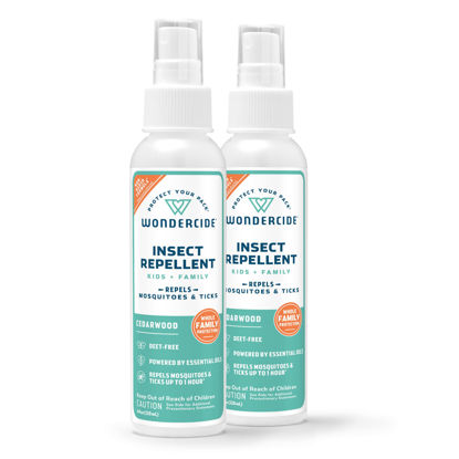 Picture of Wondercide - Mosquito, Tick, Fly, and Insect Repellent with Natural Essential Oils - DEET-Free Plant-Based Bug Spray and Killer - Safe for Kids, Babies, and Family - Cedarwood 2-Pack of 4 oz Bottle
