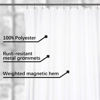 Picture of N&Y HOME Fabric Shower Curtain Liner Extra Long Stall Size 48 x 84 inches, Hotel Quality, Washable, White Bathroom Curtains with Grommets, 48x84