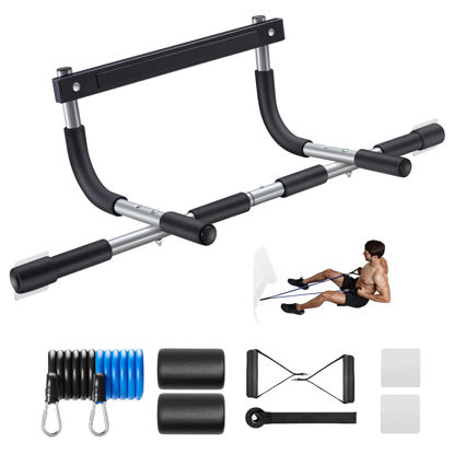 Picture of ALLY PEAKS Pull Up Bar Thickened Steel Pipe Super Heavy Duty Steel Frame Upper Workout Bar| Multi-Grip Strength for Doorway | Indoor Chin-Up Bar Fitness Trainer for Home Gym Max Limit 440 lbs