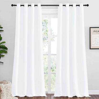 Picture of NICETOWN Blackout Extra Long Curtains for Kids Room, Sea Teal, Set of 2, 55 x 120 Inch, Triple Weave Microfiber Home Thermal Insulated Solid Ring Top Blackout Panels/Drapes for Bedroom