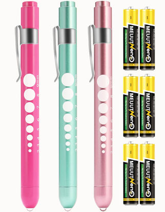 Picture of MEUUT 3 Pack Pen Lights for Nurses with 6 Batteries - Medical Penlights Nurse Accessories for Work, Perfect Nursing Student Essentials Medical Supplies for Nurses Doctors EMT Trauma