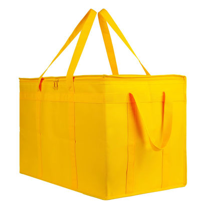 Picture of Insulated Food Delivery Bag XXXL - 24x15x14 inches Waterproof Catering Supply Bag for Hot Food Delivery - Premium Food Warmer Bag for Uber Eats and Doordash Food Delivery Yellow musbus