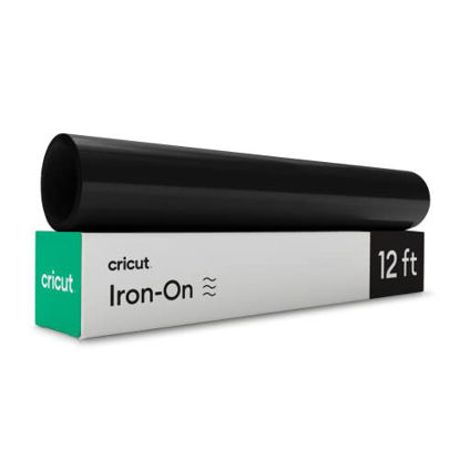 Picture of Cricut Everyday Iron On - 12” x 12ft - HTV Vinyl for T-Shirts - Use with Cricut Explore Air 2/Maker, StrongBond Guarantee, Outlast 50+ Washes, Black