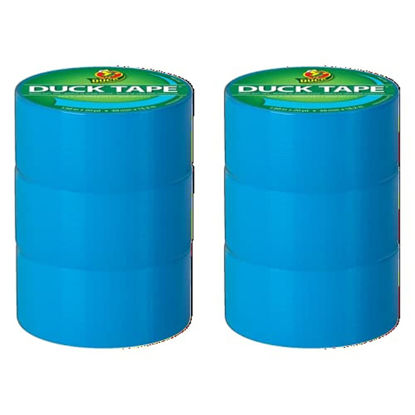 Picture of Duck Brand 1311000_C Duck Color Duct Tape, 6-Roll, Electric Blue