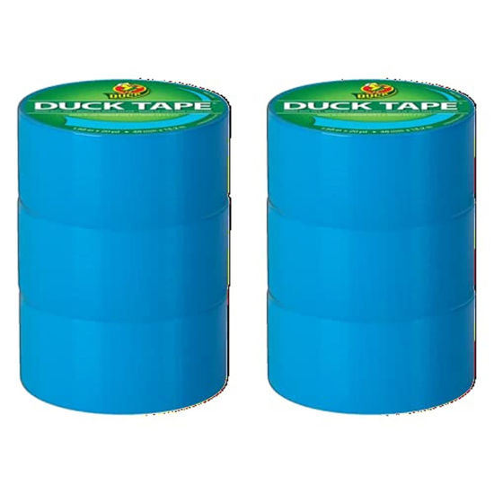 Picture of Duck Brand 1311000_C Duck Color Duct Tape, 6-Roll, Electric Blue