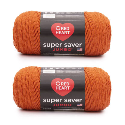 Picture of Red Heart Super Saver Jumbo Carrot Yarn - 2 Pack of 14oz/396g - Acrylic - 4 Medium (Worsted) - 744 Yards - Knitting/Crochet