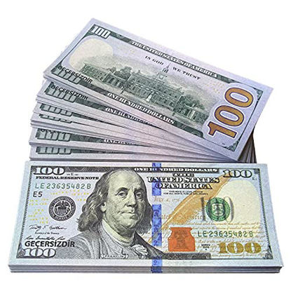 Picture of 100PCS Movie Prop Money Full Print Sided Play Money for Movies, Music, Tv, Videos